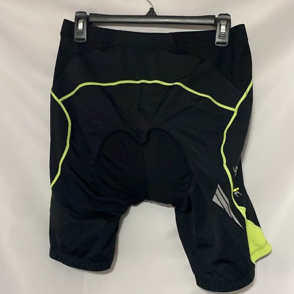SANTIC Black and Neon Yellow Cycling Shorts. PADDED WAIST good clean condition - Picture 8 of 11